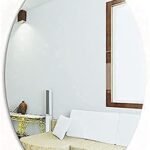 Anubhav Janni Ovel Shape Mirror Oval Adhesive Mirror Wall On Tiles Bathroom Bedroom Living Room Basin Stickers Sticker Both Side Acrylic Full Length On Bathroom Mirror Bathroom (Pack Of 2 Pcs)