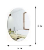 Anubhav Janni Ovel Shape Mirror Oval Adhesive Mirror Wall On Tiles Bathroom Bedroom Living Room Basin Stickers Sticker Both Side Acrylic Full Length On Bathroom Mirror Bathroom (Pack Of 2 Pcs) - Image 2