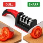 Anubhav Janni Knife Sharpner Sharpener Easy Grip Handle Non Slip Rubber Base Sharpening Tool All Types Ceramic Knives Steel Manual Kitchen Knives Handle Base Machine Diamond (Pack Of 1 Pcs) - Image 7