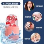 Anubhav Janni Ice Roller Silicone for Face Eyes Facial Mold Holder Skincare Antic Wrinkle Puffiness Reducer Black Men Women Reusable Unbreakable Massager Glowing Skin (Pack Of 2 Pcs) - Image 7