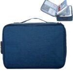Anubhav Janni Document Bag Blue Multipurpose Organizer with Lock, Upgraded File Home Office Travel Safe Storage Office Multilayer Folders Pouch Bag Pocket Laptop Passport Home (Pack Of 1 Pcs)