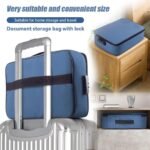 Anubhav Janni Document Bag Blue Multipurpose Organizer with Lock, Upgraded File Home Office Travel Safe Storage Office Multilayer Folders Pouch Bag Pocket Laptop Passport Home (Pack Of 1 Pcs) - Image 8