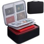 Anubhav Janni Document Bag Black Multilayer Travel File Organizer Storage Lock Waterproof Folders Safe Pouch Home Office Organizer Passport Home Office Bag Laptop (Pack Of 1 Pcs)