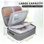 Anubhav Janni Document Bag Grey Organizer Multilayer Travel File Organizer Storage Lock Waterproof Folders Certificates Safe Pouch Home Office Files Home Laptop Passports (Pack Of 1 Pcs) - Image 3