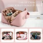 Anubhav Janni Makeup Pouch Bag Travel Pouches for Women Vanity Bag Women Latest Cosmetic Organizer Toiletry Mini and Skincare Pouch Leather Large Capacity Waterproof with Handle (pack of 1) - Image 3