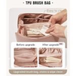 Anubhav Janni Makeup Pouch Bag Travel Pouches for Women Vanity Bag Women Latest Cosmetic Organizer Toiletry Mini and Skincare Pouch Leather Large Capacity Waterproof with Handle (pack of 1) - Image 7