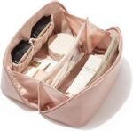 Anubhav Janni Makeup Pouch Bag Travel Pouches for Women Vanity Bag Women Latest Cosmetic Organizer Toiletry Mini and Skincare Pouch Leather Large Capacity Waterproof with Handle (pack of 1) - Image 8