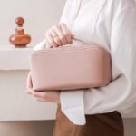 Anubhav Janni Makeup Pouch Bag Travel Pouches for Women Vanity Bag Women Latest Cosmetic Organizer Toiletry Mini and Skincare Pouch Leather Large Capacity Waterproof with Handle (pack of 1) - Image 9