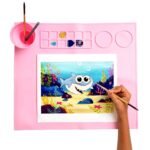 Anubhav Janni Silicone Paint Mat Pink Painting Lines Cleaning Cups For Kids Non Stick Crafts Resin Clay Play DIY Art Craft Gift Palette Brush Holder Color Watercolor (Pack Of 1 Pcs)