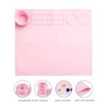 Anubhav Janni Silicone Paint Mat Pink Painting Lines Cleaning Cups For Kids Non Stick Crafts Resin Clay Play DIY Art Craft Gift Palette Brush Holder Color Watercolor (Pack Of 1 Pcs) - Image 2