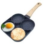 Anubhav Janni 4 In 1 Egg Frying Pan Multi Use Non Tick With Removable Wooden Handle Ideal Omelet Idli Uttapam Burgers Poached Eggs The Kitchen Non Stick pan Handle Burger Kitchen (Pack Of Pcs)