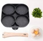 Anubhav Janni 4 In 1 Egg Frying Pan Multi Use Non Tick With Removable Wooden Handle Ideal Omelet Idli Uttapam Burgers Poached Eggs The Kitchen Non Stick pan Handle Burger Kitchen (Pack Of Pcs) - Image 6