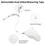 Anubhav Janni Body Measuring Tape Measure Soft for Tailors Measurements White Retractable With Lock Pin And Push Button Measurement Fat Weight Loss Sewing Tailor Sewing Tailoring (Pack Of 1 Pcs) - Image 7