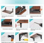 Anubhav Janni Bracket 20 Cm Folding Shelf Brackets Heavy Duty Collapsible Bracket Black DIY L For Workbench Table Hinge Stainless Steel Wall Mount Hinge With Screws Pair Foldable Set (1 Pair) - Image 7