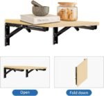 Anubhav Janni Bracket 30 Cm Folding Shelf Brackets Heavy Duty Wall Mount Black Metal Braces Space Saving Collapsible Support Hinges DIY Kitchen Garage Workbench Laundry Room Table (1 Pair) - Image 4