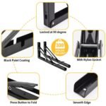 Anubhav Janni Bracket 30 Cm Folding Shelf Brackets Heavy Duty Wall Mount Black Metal Braces Space Saving Collapsible Support Hinges DIY Kitchen Garage Workbench Laundry Room Table (1 Pair) - Image 7