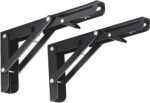 Anubhav Janni Bracket 40 Cm L Angle Heavy Duty Foldable Wall Mounted Shelf Set With Release Arm Mechanism Wooden Board Folding Heavy Duty Collapsible Wall Mounted Workbench Table (1 Pair)