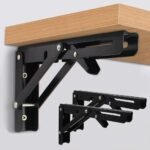 Anubhav Janni Bracket 40 Cm L Angle Heavy Duty Foldable Wall Mounted Shelf Set With Release Arm Mechanism Wooden Board Folding Heavy Duty Collapsible Wall Mounted Workbench Table (1 Pair) - Image 2