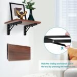 Anubhav Janni Bracket 40 Cm L Angle Heavy Duty Foldable Wall Mounted Shelf Set With Release Arm Mechanism Wooden Board Folding Heavy Duty Collapsible Wall Mounted Workbench Table (1 Pair) - Image 4