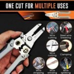 Anubhav Janni 6 In 1 Wire Stripper Professional Stripper Wire Crimping Tool Cutter Crimper Electric Cable Stripper Wiring Tools Cutter Looping Pliers Stripping Cutting (Pack Of 1 Pcs) - Image 4
