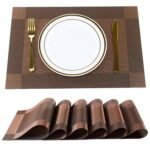 Anubhav Janni Place Mat Brown Placemats Place Mats Kitchen Dining Table Heat Resistant Stain Anti Skid Washable Table Mats Vinyl Dinner Viny Heat Resistant Placement (Pack Of 2 Pcs)