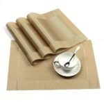 Anubhav Janni Place Mat Golden Set Elegant Durable Decorative Table Mats Heat Resistant Non Slip Perfect For Dining Room Kitchen Special Occasions Placemats (Pack Of 2 Pcs)