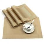 Anubhav Janni Place Mat Golden Set Elegant Durable Decorative Table Mats Heat Resistant Non Slip Perfect For Dining Room Kitchen Special Occasions Placemats (Pack Of 2 Pcs)