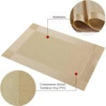 Anubhav Janni Place Mat Golden Set Elegant Durable Decorative Table Mats Heat Resistant Non Slip Perfect For Dining Room Kitchen Special Occasions Placemats (Pack Of 2 Pcs) - Image 2