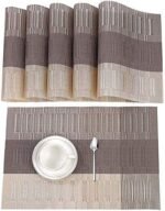 Anubhav Janni Place Mat Skin Line Placemats For Dining Table Washable Heat Resistant Table Mats Stain Resistant Woven Vinyl Mats Insulation Heat Kitchen Resistant Anti Slip Home (Pack Of 2 Pcs)