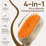 Anubhav Janni Cat Steam Brush One-Touch Spray Hair Removal Tool 360Rotating Handle With Silicone Massage Comb For Shedding Multifunctional Dog Grooming with 360 Rotating (pack of 1) - Image 3