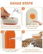 Anubhav Janni Cat Steam Brush One-Touch Spray Hair Removal Tool 360Rotating Handle With Silicone Massage Comb For Shedding Multifunctional Dog Grooming with 360 Rotating (pack of 1) - Image 4