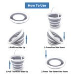 Anubhav Janni Folding Bucket 10 Ltr Portable Foldable Silicone Camping Travel Car Washing Home Outdoor Garden Activities Fordable Pail Camping Washing Fishing Hiking Travelling (Pack Of 1 Pcs) - Image 3