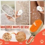 Anubhav Janni Cat Steam Brush One-Touch Spray Hair Removal Tool 360Rotating Handle With Silicone Massage Comb For Shedding Multifunctional Dog Grooming with 360 Rotating (pack of 1) - Image 9