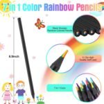 Anubhav Janni Rainbow Pencil 12Pcs Pencils Colored Pencil Fun Pencils Kids Kids Colors Adults Art Supplies Girls Boys Black Wooden Multi Coloring Drawing Sketching Rainbow (Set Of 12 Pcs) - Image 2