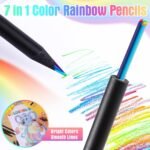 Anubhav Janni Rainbow Pencil 12Pcs Pencils Colored Pencil Fun Pencils Kids Kids Colors Adults Art Supplies Girls Boys Black Wooden Multi Coloring Drawing Sketching Rainbow (Set Of 12 Pcs) - Image 5