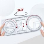 Anubhav Janni Geometric Ruller Multifunctional Ruler Mathematics Drawing Template Woodworking Style Movable Measuring School Students teacher Office Artist Architects Engineers (Pack Of 2 Pcs) - Image 3