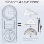 Anubhav Janni Geometric Ruller Multifunctional Ruler Mathematics Drawing Template Woodworking Style Movable Measuring School Students teacher Office Artist Architects Engineers (Pack Of 2 Pcs) - Image 5