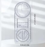 Anubhav Janni Geometric Ruller Multifunctional Ruler Mathematics Drawing Template Woodworking Style Movable Measuring School Students teacher Office Artist Architects Engineers (Pack Of 2 Pcs) - Image 6