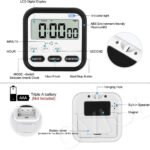 Anubhav Janni Kitchen Timer Black Stopwatch Study Screen 24hr Digital Display Magnetic Retractable Stand Students Cooking Back Foldable Cooking Workout Stopwatch Digits Alarm (Pack Of 1 Pcs) - Image 2