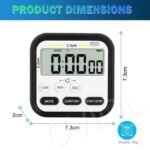 Anubhav Janni Kitchen Timer Black Stopwatch Study Screen 24hr Digital Display Magnetic Retractable Stand Students Cooking Back Foldable Cooking Workout Stopwatch Digits Alarm (Pack Of 1 Pcs) - Image 3