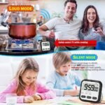 Anubhav Janni Kitchen Timer Black Stopwatch Study Screen 24hr Digital Display Magnetic Retractable Stand Students Cooking Back Foldable Cooking Workout Stopwatch Digits Alarm (Pack Of 1 Pcs) - Image 4