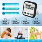 Anubhav Janni Kitchen Timer Black Stopwatch Study Screen 24hr Digital Display Magnetic Retractable Stand Students Cooking Back Foldable Cooking Workout Stopwatch Digits Alarm (Pack Of 1 Pcs) - Image 8