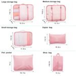 Anubhav Janni Travel Bag Pink Organizer Pouch Packing Cubes for Clothes Space Savers Bags Cosmetics Underwear Socks Shoes Toiletry Laundry Organiser pouche Cosmetics Makeup Shoes (Set Of 7) - Image 7
