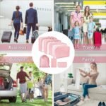 Anubhav Janni Travel Bag Pink Organizer Pouch Packing Cubes for Clothes Space Savers Bags Cosmetics Underwear Socks Shoes Toiletry Laundry Organiser pouche Cosmetics Makeup Shoes (Set Of 7) - Image 9