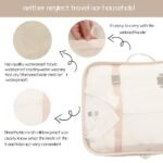 Anubhav Janni 7 Pcs Travel Bag Cream Packing Cubes Travel Organizer Bags Luggage Clothes Space Savers Suitcase Cosmetics Underwear Socks Shoes Toiletry Laundry Luggage Organizers (Set Of 7) - Image 3