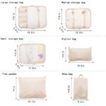 Anubhav Janni 7 Pcs Travel Bag Cream Packing Cubes Travel Organizer Bags Luggage Clothes Space Savers Suitcase Cosmetics Underwear Socks Shoes Toiletry Laundry Luggage Organizers (Set Of 7) - Image 4