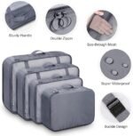 Anubhav Janni Travel Bag Grey Organizer Pouch Packing Cubes for Clothes Space Savers Bags Cosmetics Underwear Socks Shoes Toiletry Laundry Organiser pouche Cosmetics Makeup Shoes (Set Of 7) - Image 2