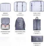 Anubhav Janni Travel Bag Grey Organizer Pouch Packing Cubes for Clothes Space Savers Bags Cosmetics Underwear Socks Shoes Toiletry Laundry Organiser pouche Cosmetics Makeup Shoes (Set Of 7) - Image 3