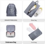 Anubhav Janni Travel Bag Grey Organizer Pouch Packing Cubes for Clothes Space Savers Bags Cosmetics Underwear Socks Shoes Toiletry Laundry Organiser pouche Cosmetics Makeup Shoes (Set Of 7) - Image 4