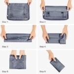 Anubhav Janni Travel Bag Grey Organizer Pouch Packing Cubes for Clothes Space Savers Bags Cosmetics Underwear Socks Shoes Toiletry Laundry Organiser pouche Cosmetics Makeup Shoes (Set Of 7) - Image 5